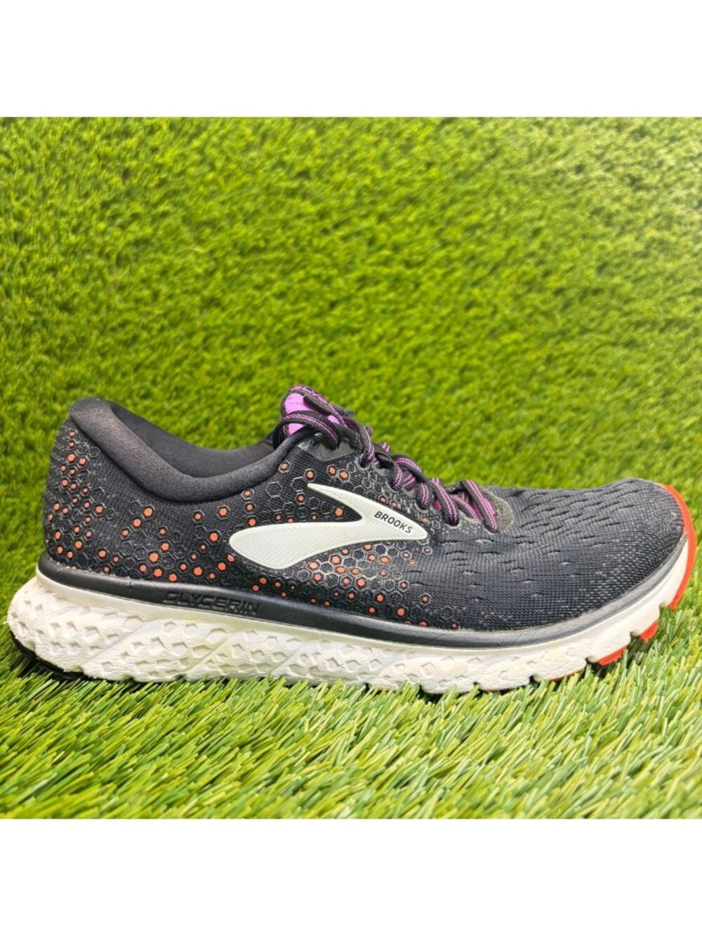 Brooks Glycerin 17 Womens Size 7 Black Purple Athletic Running Shoes Sneakers